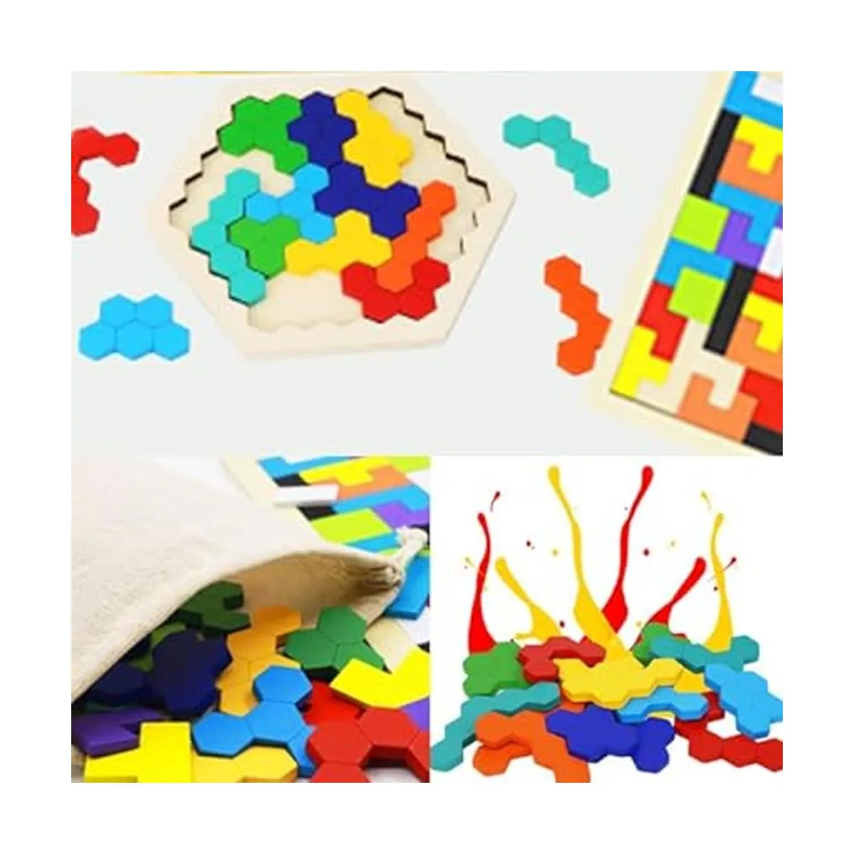 Paquete de 2 rompecabezas de bloques rusos de madera_7