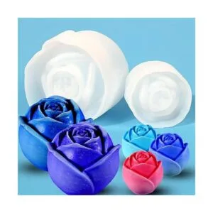 ZQYSING Paquete de 2 moldes de velas de flores de rosa_6