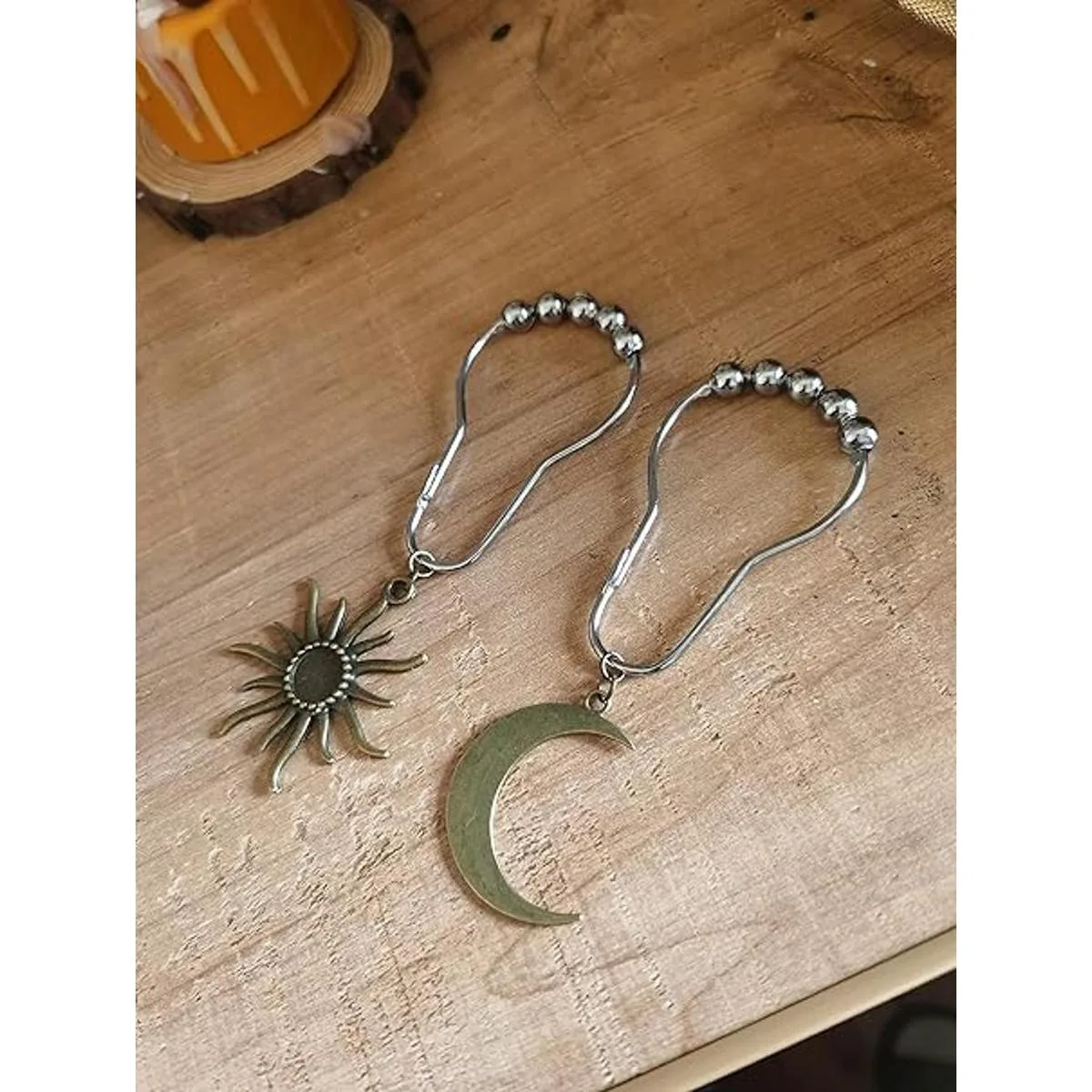 Ganchos decorativos para cortina de ducha anillos para_7