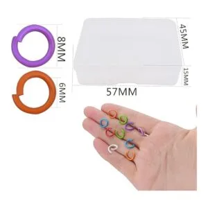 300 anillos abiertos de metal de 10 colores de 0.315 in_3