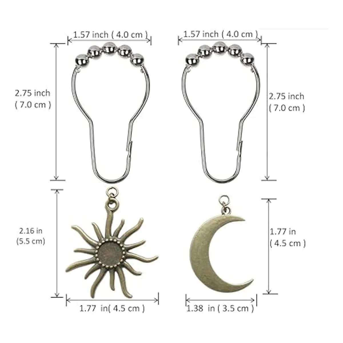 Ganchos decorativos para cortina de ducha anillos para_3