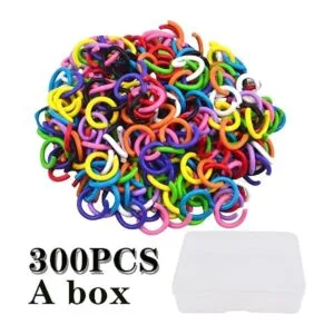 300 anillos abiertos de metal de 10 colores de 0.315 in_2