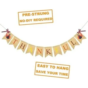 FAKTEEN Banner de arpillera agradecida con pavo vintage_4