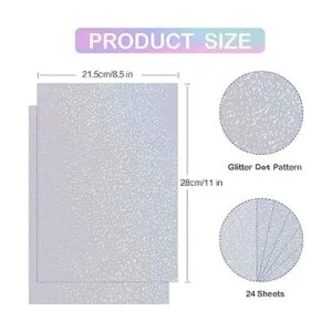 Papel adhesivo holográfico 24 hojas de vinilo laminado_2