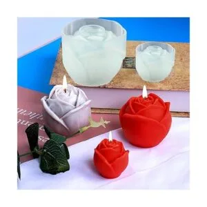 ZQYSING Paquete de 2 moldes de velas de flores de rosa_5