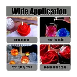 ZQYSING Paquete de 2 moldes de velas de flores de rosa_3