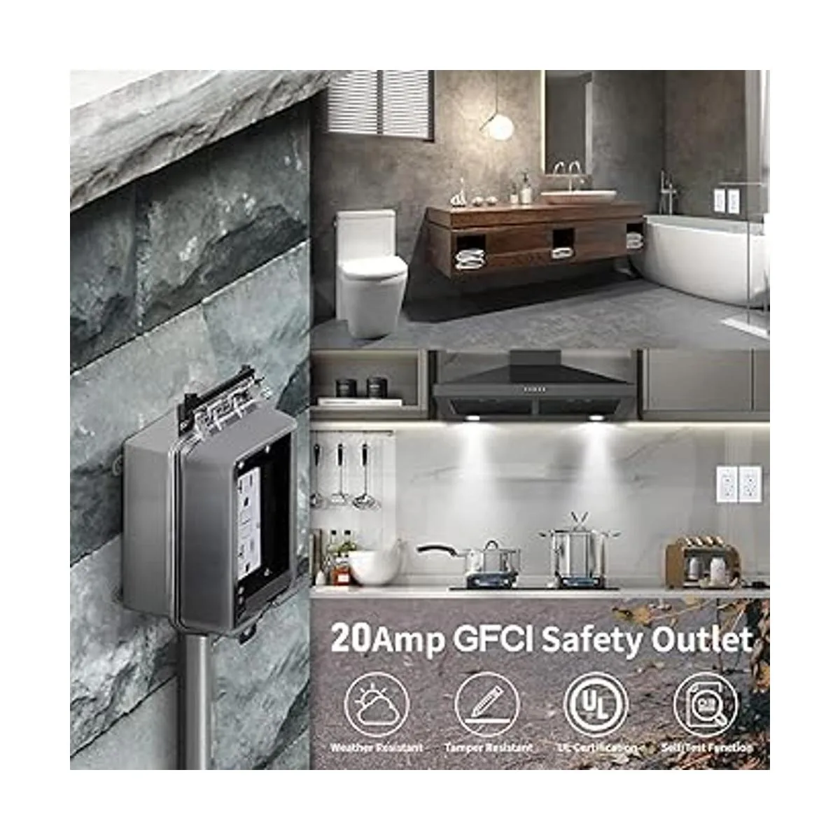 3GRACE Toma de corriente GFCI de 20 amperios resistente a_7
