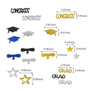 Graduation PartyDecorations NavyBlue GoldSilver Confetti_4