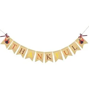 FAKTEEN Banner de arpillera agradecida con pavo vintage_1