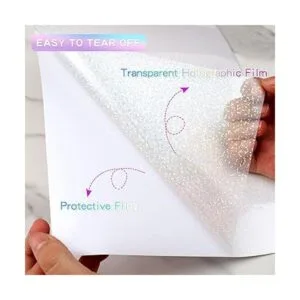 Papel adhesivo holográfico 24 hojas de vinilo laminado_3