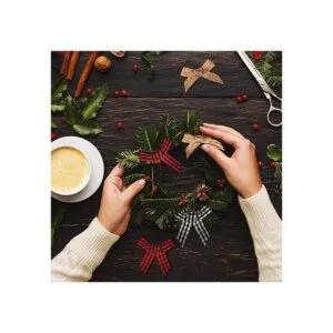 60 piezas de lazos de arpillera a cuadros de Navidad_7