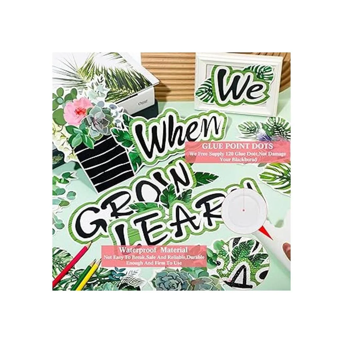 de suculentas recortes en maceta decoración de tablón de_3