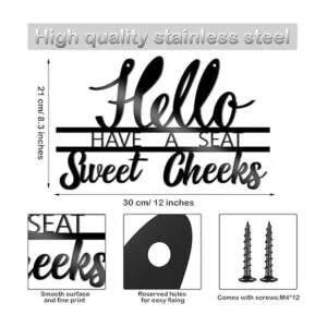 Letrero de pared de metal con texto en inglés Hello Sweet_2