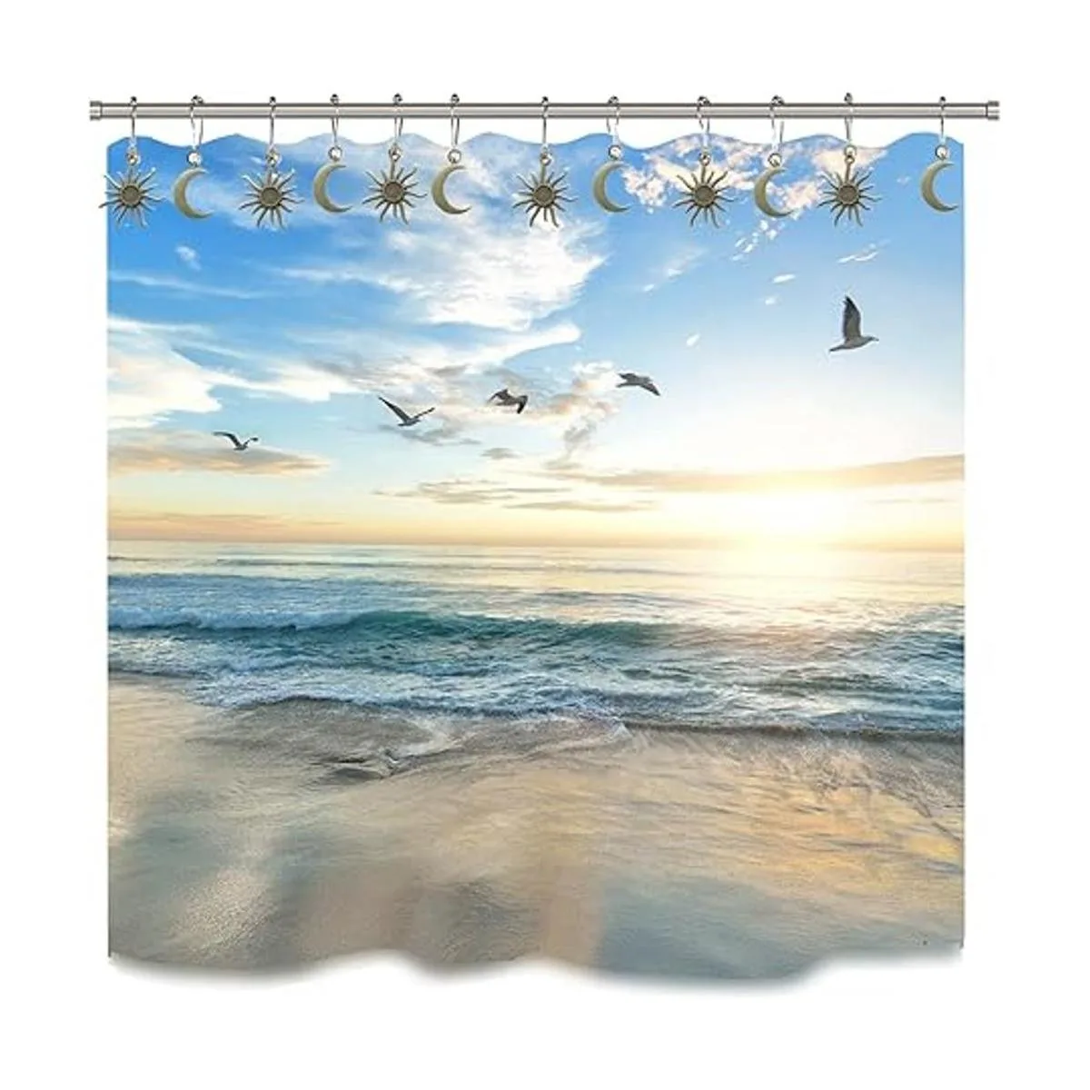 Ganchos decorativos para cortina de ducha anillos para_5