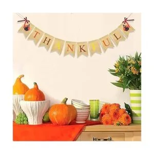 FAKTEEN Banner de arpillera agradecida con pavo vintage_5