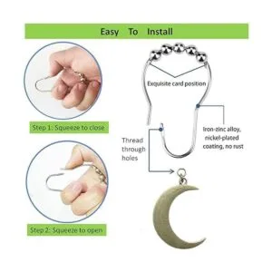 Ganchos decorativos para cortina de ducha anillos para_4