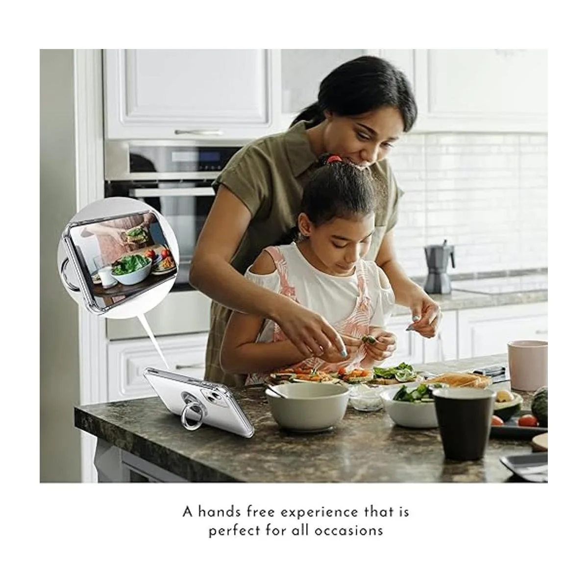 Silverback Funda transparente para iPhone 14 con soporte_3