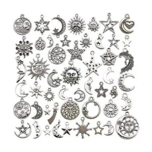100 piezas de suministros de manualidades mixtos de plata_1