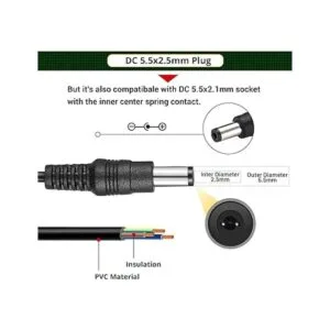 Facmogu Paquete de 2 adaptadores de corriente CC 5V 2A_3