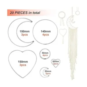 20 anillos de metal para atrapasueños con forma de luna y_2
