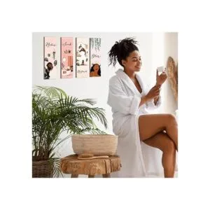 4 piezas de decoración de pared de baño decoración de_2