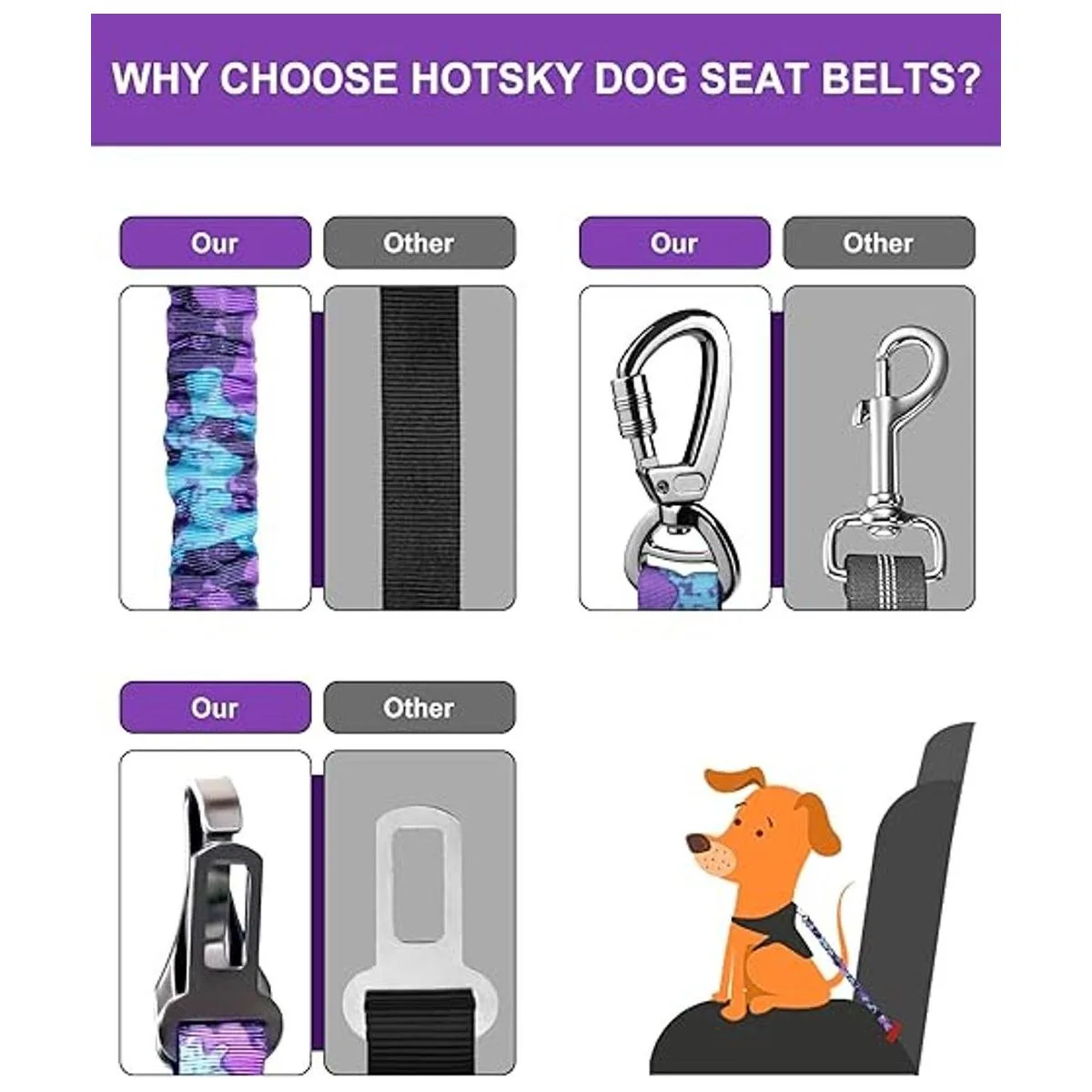 Seat Belt Adjustable Safety Seatbelt 3in1 Car Harness for_5