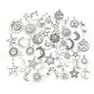 100 piezas de suministros de manualidades mixtos de plata_2