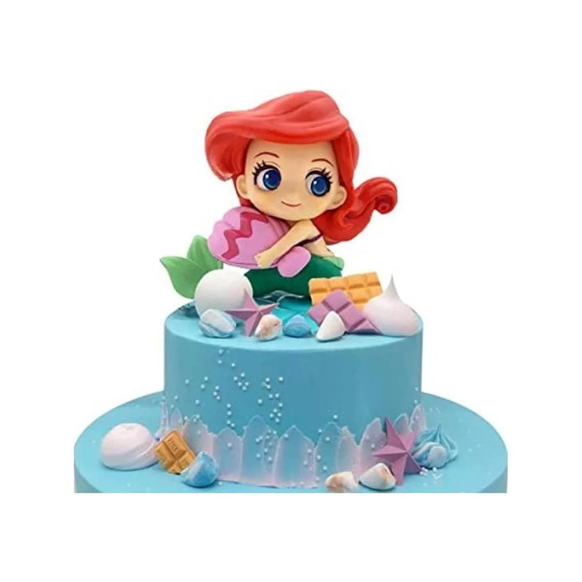 Decoración de pastel de sirena con conchas marinas para_1