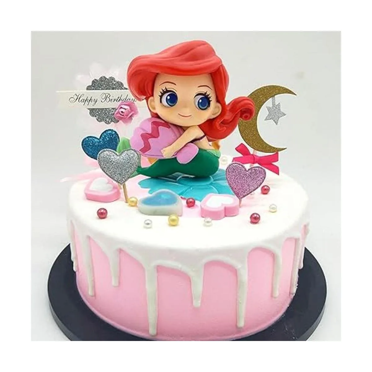 Decoración de pastel de sirena con conchas marinas para_4