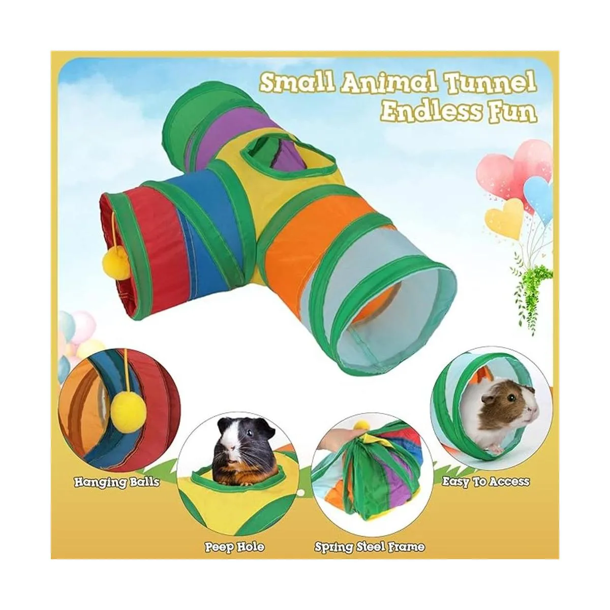 Rypet Túnel de conejillo de indias plegable de 3 vías_3