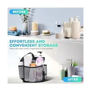 Organizador de ducha de malla portátil para dormitorio_7