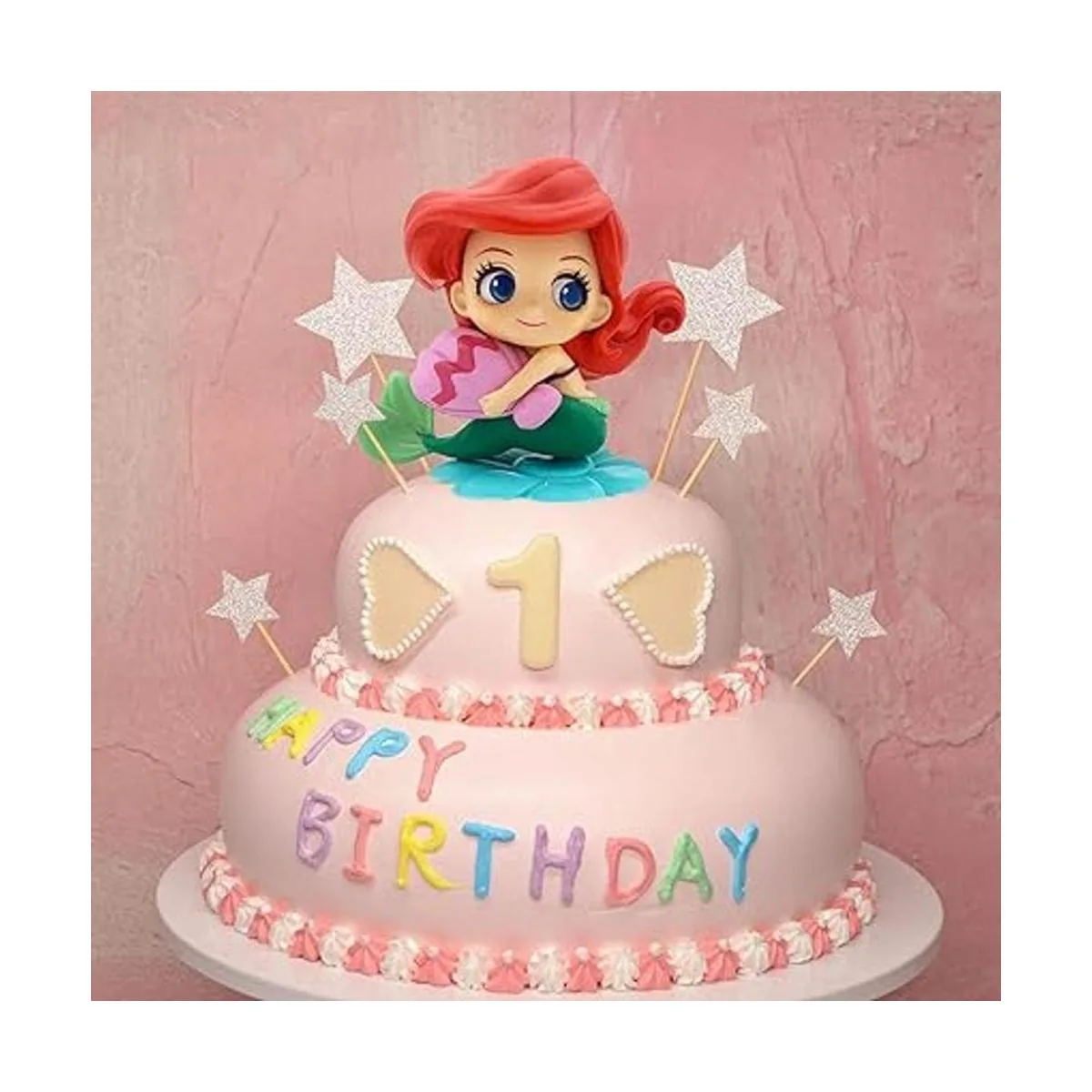 Decoración de pastel de sirena con conchas marinas para_5