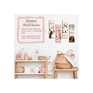 4 piezas de decoración de pared de baño decoración de_6