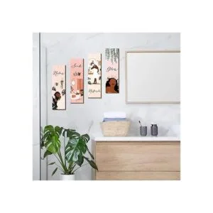 4 piezas de decoración de pared de baño decoración de_4