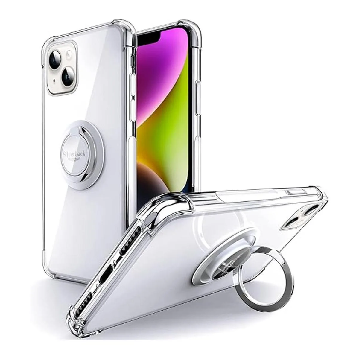 Silverback Funda transparente para iPhone 14 con soporte_1