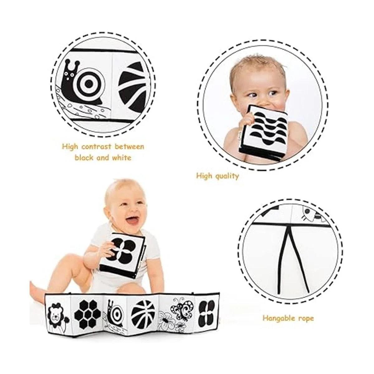 KaPing My Frist Libro suave de alto contraste en blanco y_6