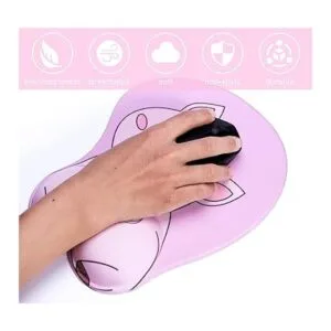 KAIGOBOX Alfombrilla de ratón Kawaii rosa con patrón de_7