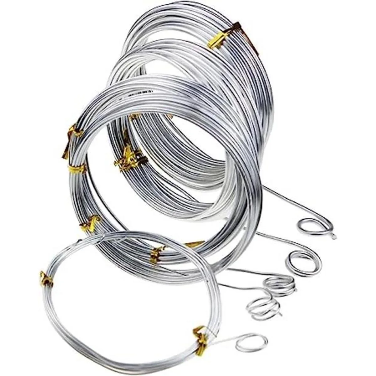 Alambre de aluminio plateado 5 tamaños surtidos 0.039_1