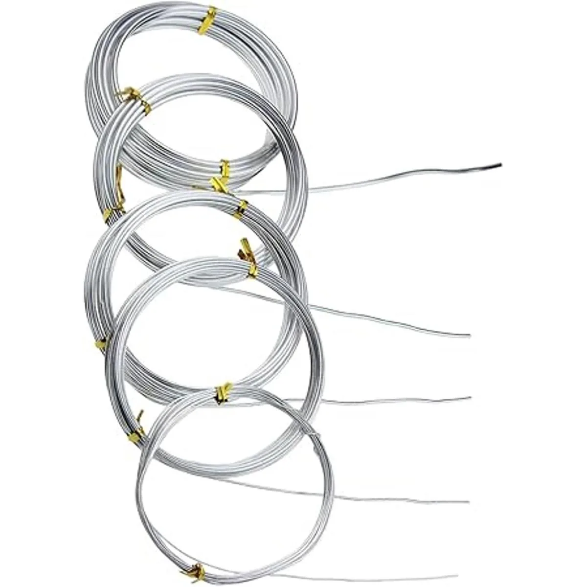 Alambre de aluminio plateado 5 tamaños surtidos 0.039_5