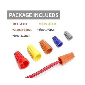 Kit de 330 tuercas de conectores de alambre surtido de_2