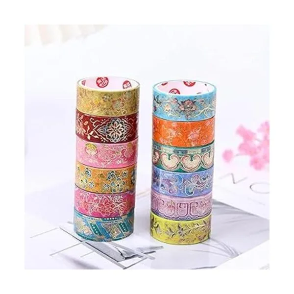 Esweny Juego de 12 rollos de cinta Washi vintage cinta_7