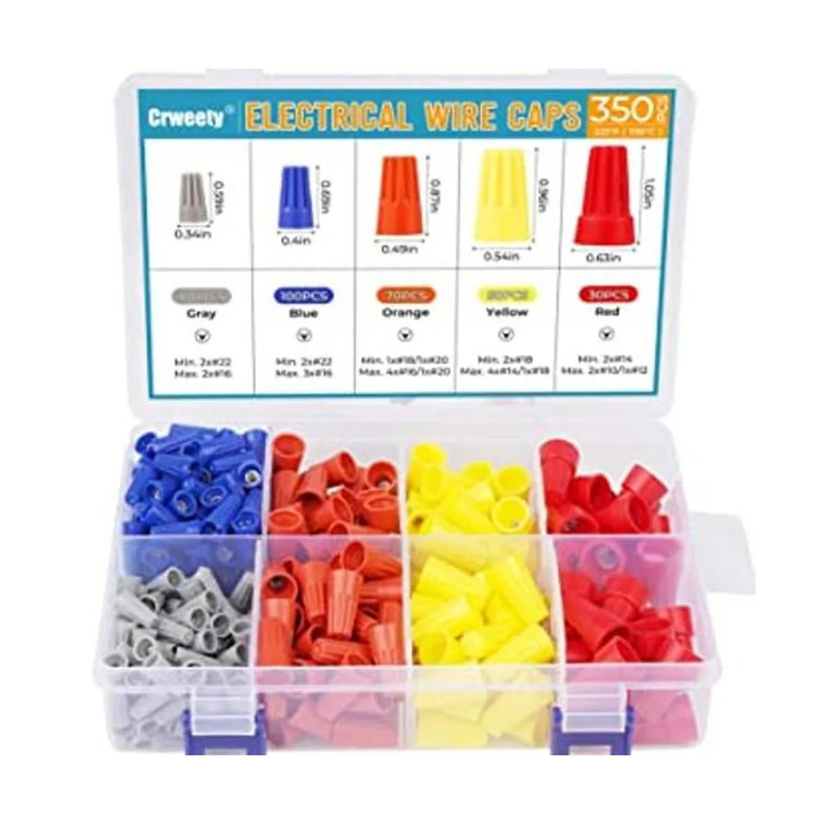 Kit de 350 conectores de alambre eléctrico tuercas de_1