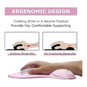 KAIGOBOX Alfombrilla de ratón Kawaii rosa con patrón de_3