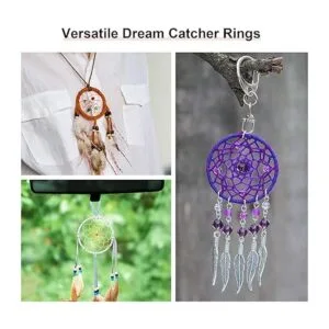 20 anillos de metal para atrapasueños con forma de luna y_7