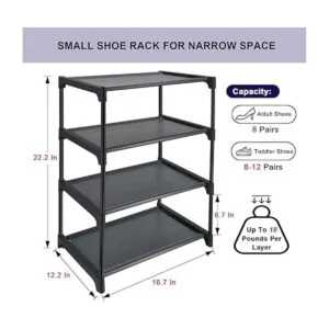 HITHIM Zapatero pequeño de 4 niveles organizador estrecho_5