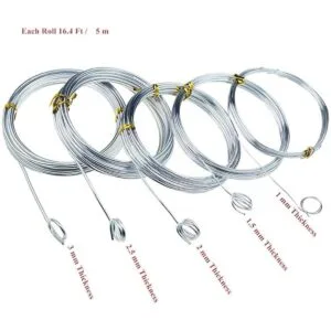 Alambre de aluminio plateado 5 tamaños surtidos 0.039_2