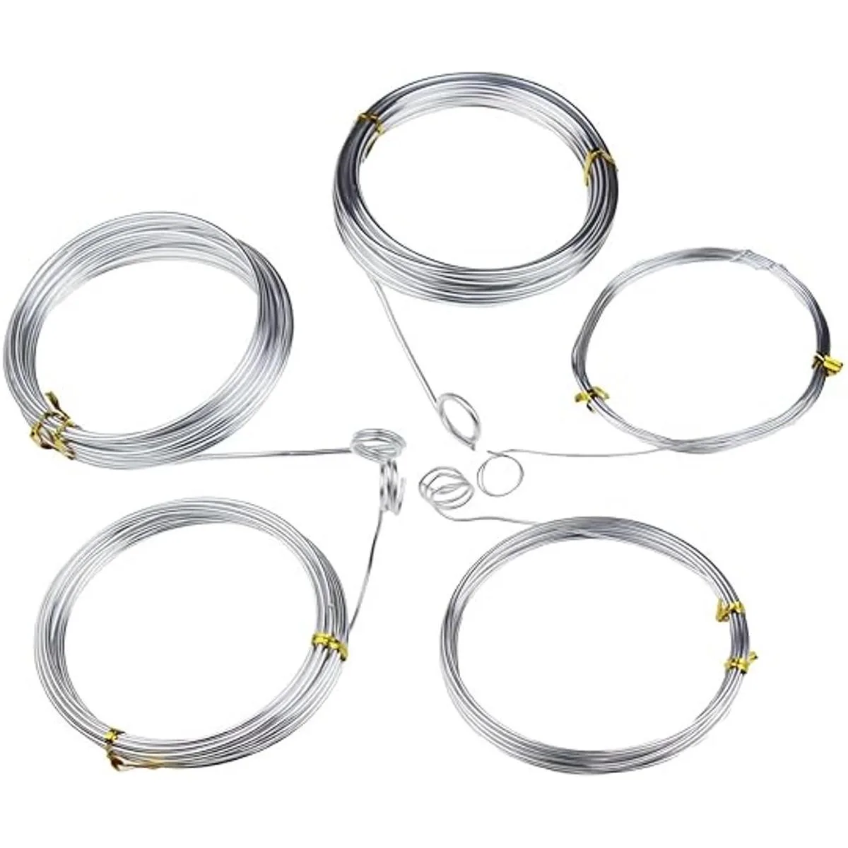 Alambre de aluminio plateado 5 tamaños surtidos 0.039_3