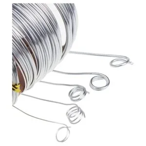 Alambre de aluminio plateado 5 tamaños surtidos 0.039_4