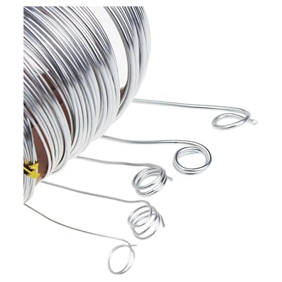 Alambre de aluminio plateado 5 tamaños surtidos 0.039_4