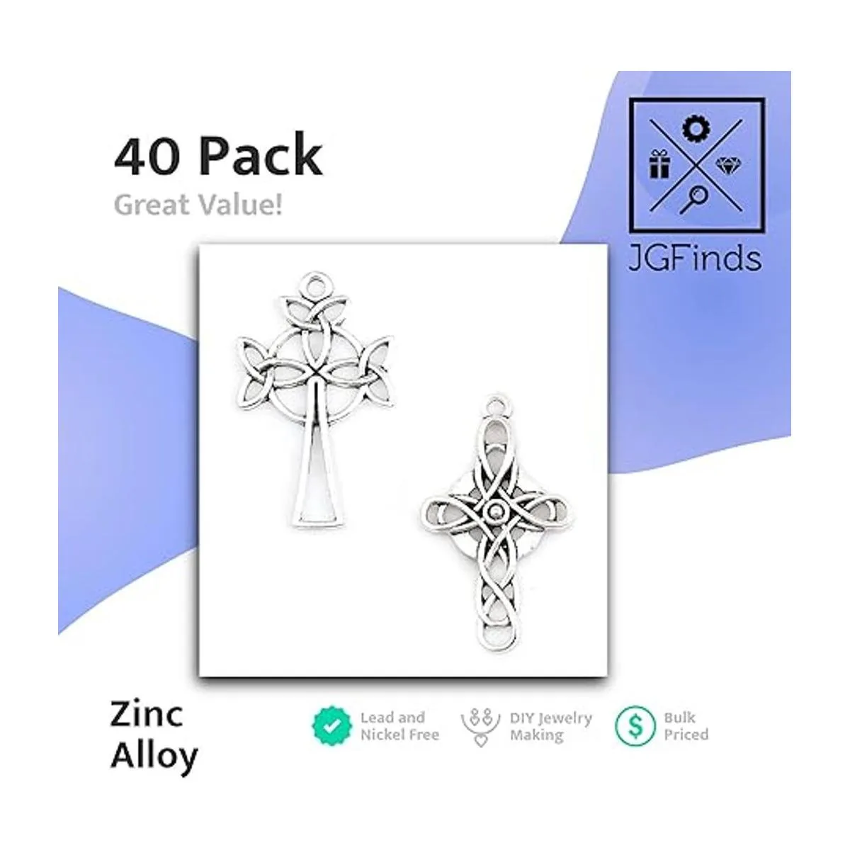Colgantes de cruz celta 40 piezas 20 de cada uno_2